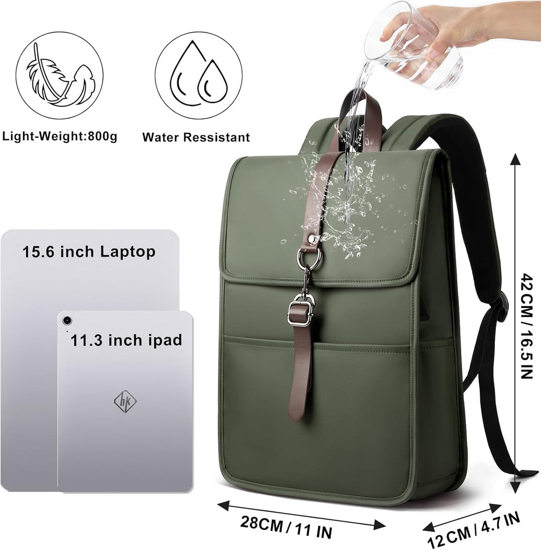 Laptop Rucksack Herren Damen, Rucksack mit Laptopfach mit USB-Anschluss für 15,6 Zoll Laptop, Elegan