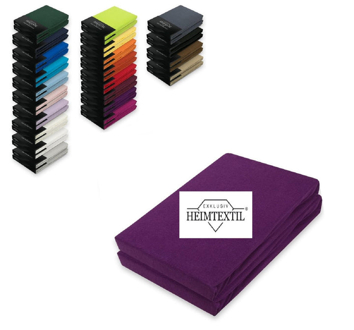 Marke Jersey Spannbettlaken Doppelpack Rundumgummizug 200 x 220 cm Lila Lila 200 x 220 cm, Lila 200