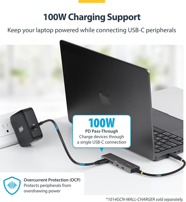 StarTech 4-Port USB-C Hub 10Gbps mit 100W Power Delivery (309B-USBC-HUB) | 4x USB-C, Überstromschutz