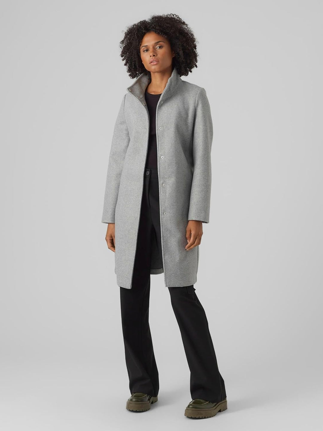 VERO MODA Female Mantel VMPOPALLY Mantel | Coat L Silver Mink/Detail:melange, L Silver Mink/Detail:m