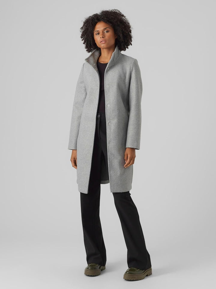 VERO MODA Female Mantel VMPOPALLY Mantel | Coat L Silver Mink/Detail:melange, L Silver Mink/Detail:m