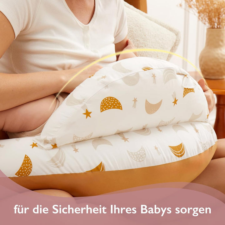 Momcozy Stillkissen mit Sicherheitsumrandung – Ergonomisches Still- und Lagerungskissen mit verstell
