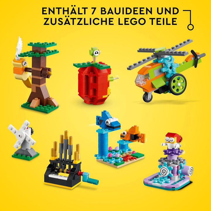 LEGO 11019 Classic Bausteine und Funktionen, Box mit LEGO Steinen für Hubschrauber und andere Konstr