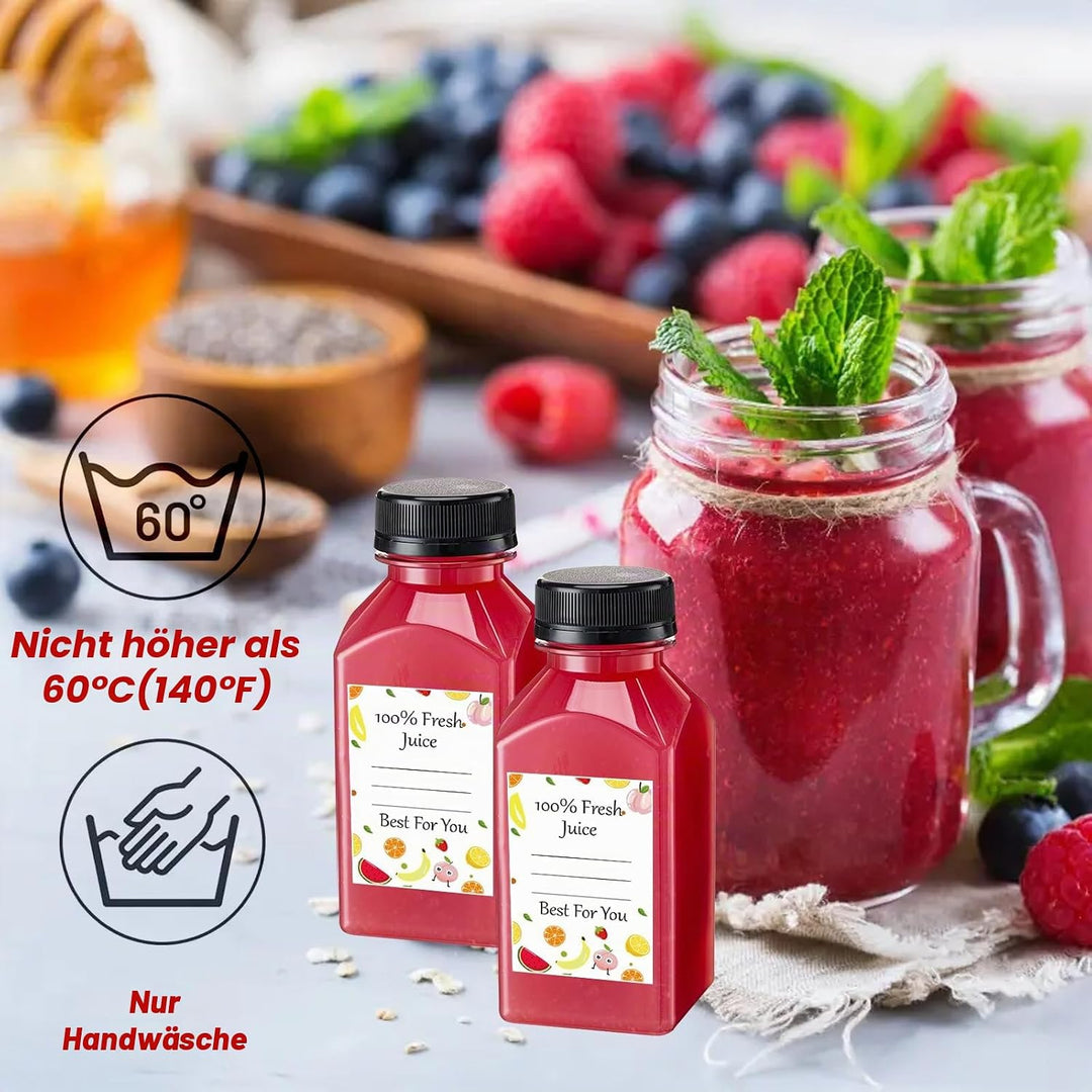 24 Stück 150ml Kunststoff Saftflaschen zum Befüllen, Leere Flaschen Wiederverwendbare Kleine Flasche