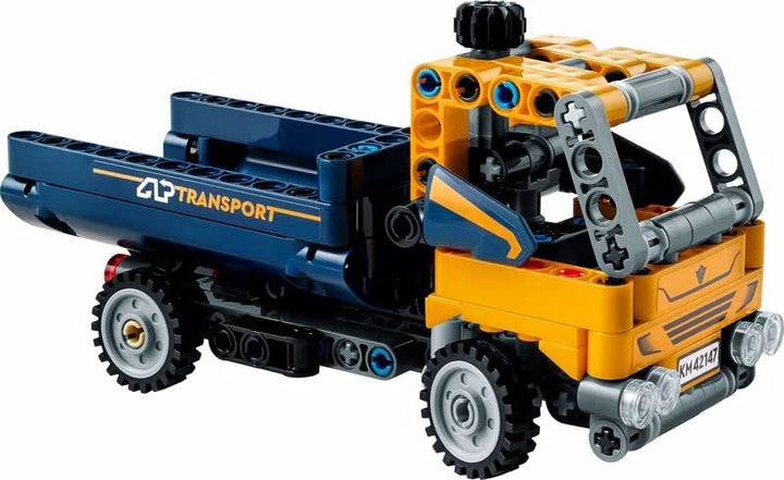 LEGO 42147 Technic Kipplaster Spielzeug, 2in1-Set mit Konstruktions-Modell und Bagger-Spielzeug, tec