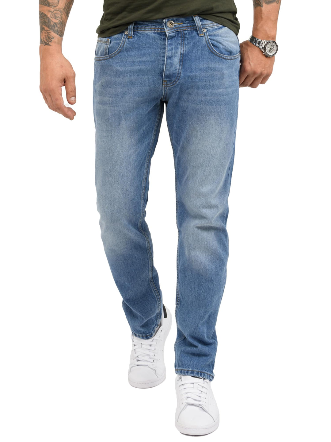 Rock Creek Herren Jeans Hose Denim Blau Straight-Cut Gerades Bein RC-2091 29W / 30L Hellblau - Rc-31