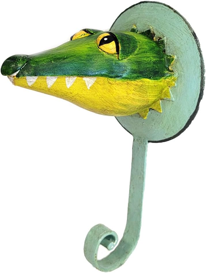 Pape Kunstgewerbe 7 Bunte Wandhaken Wildtiere Safari aus Metall handbemalt je ca 16 x 9 cm. Kleiderh