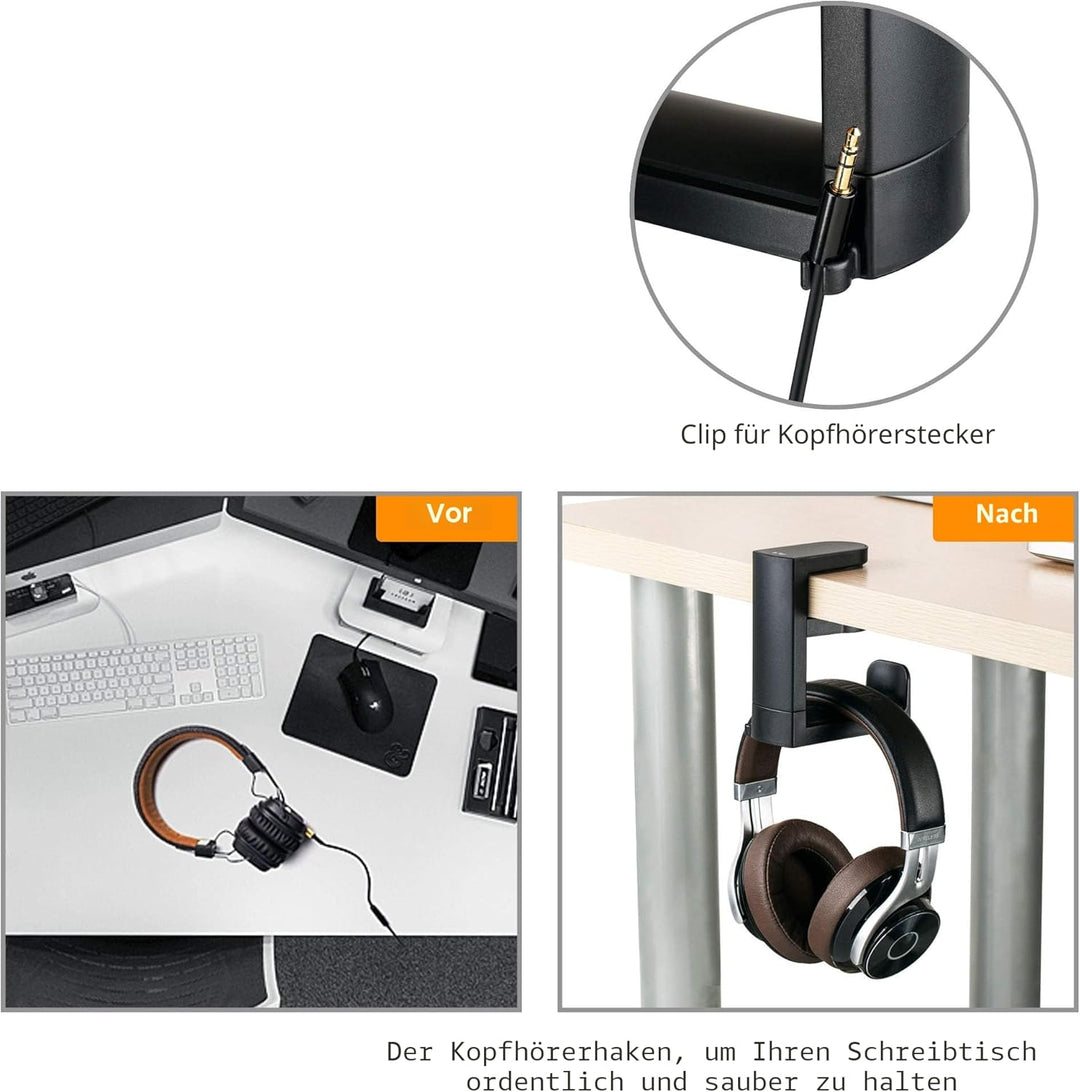 KIWIFOTOS Kopfhörer Ständer Kopfhörerhalter mit 360° drehbarem Headset Halterung Halter, Headphone S