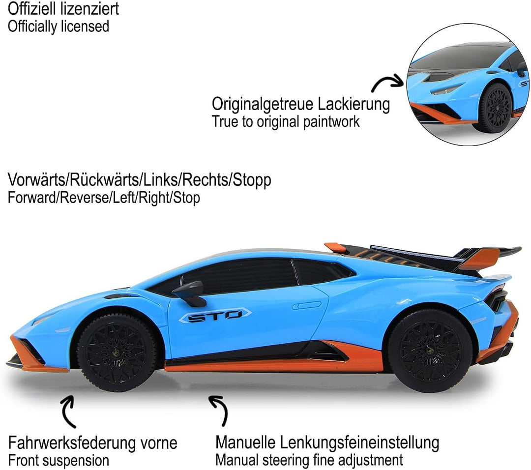 JAMARA Lamborghini Huracán STO 1:24 2,4GHz - offiziell lizenziert, bis zu 1 Stunde Fahrzeit bei ca.