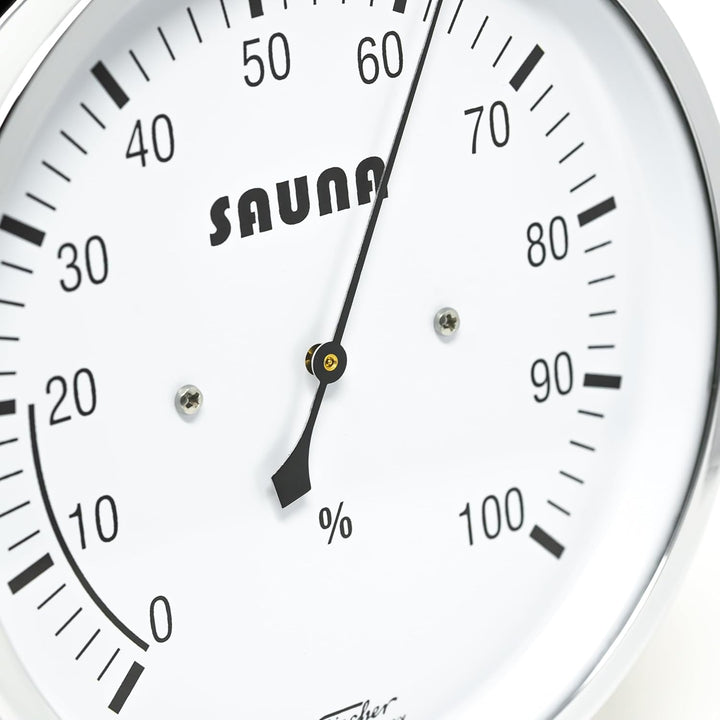 Fischer 4036-47 - synthetisches Sauna-Hygrometer - 155mm Sauna-Luftfeuchtigkeitsmesser aus Messing -