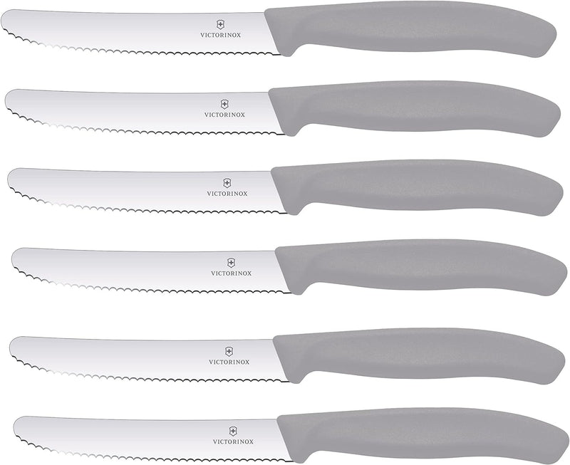 Victorinox 6 Stück Tafelmesser - Tomatenmesser Swiss Classic mit Wellenschliff - Swiss Made - Limite