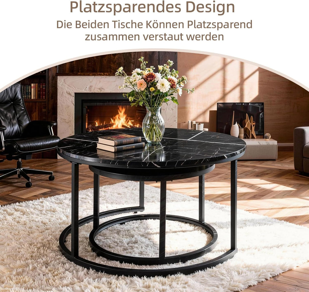 Couchtisch 2er Set, Beistelltisch, Wohnzimmertisch, Couchtisch Höhenverstellbar, für das Wohnzimmer,