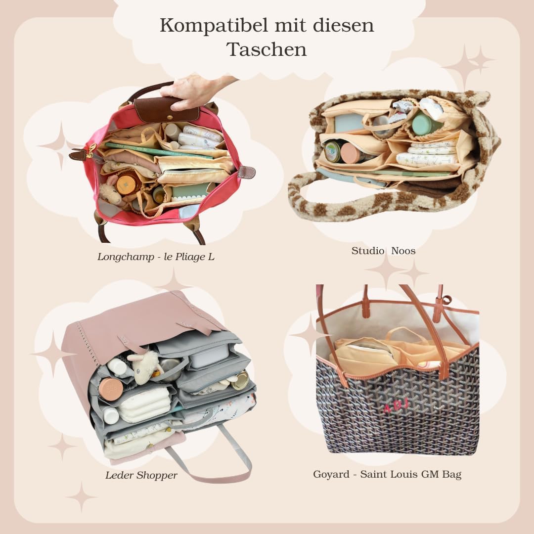 lilibell Wickeltasche Granda - Grosse Babytasche Taschenorganizer Innentasche Baginbag Inlett für di