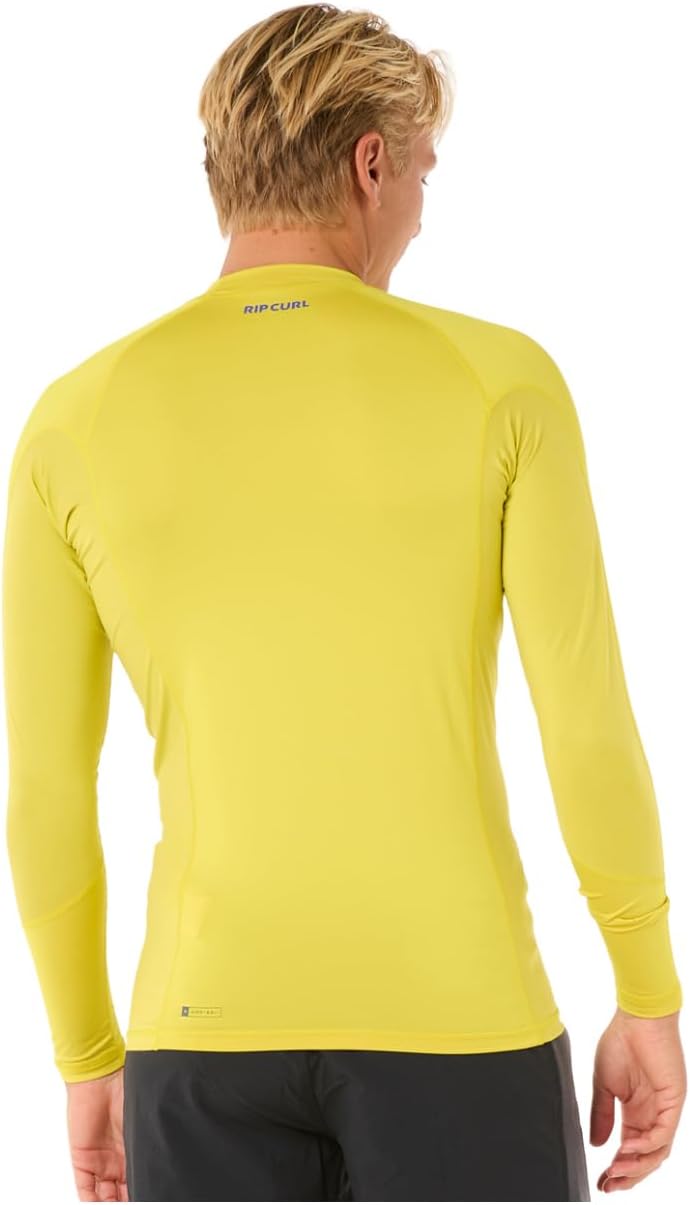 Rip Curl Herren Waves UPF 50 Performance Long Sleeve Rashguard Rash-Guard-Shirt S Schwefel, S Schwef