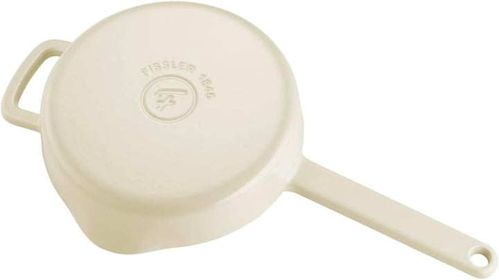 Fissler Moments Collection/Emaillierte Gusseisen-Pfanne (Ø 24 cm) antihaftend, hoher Rand, mit Ausgi