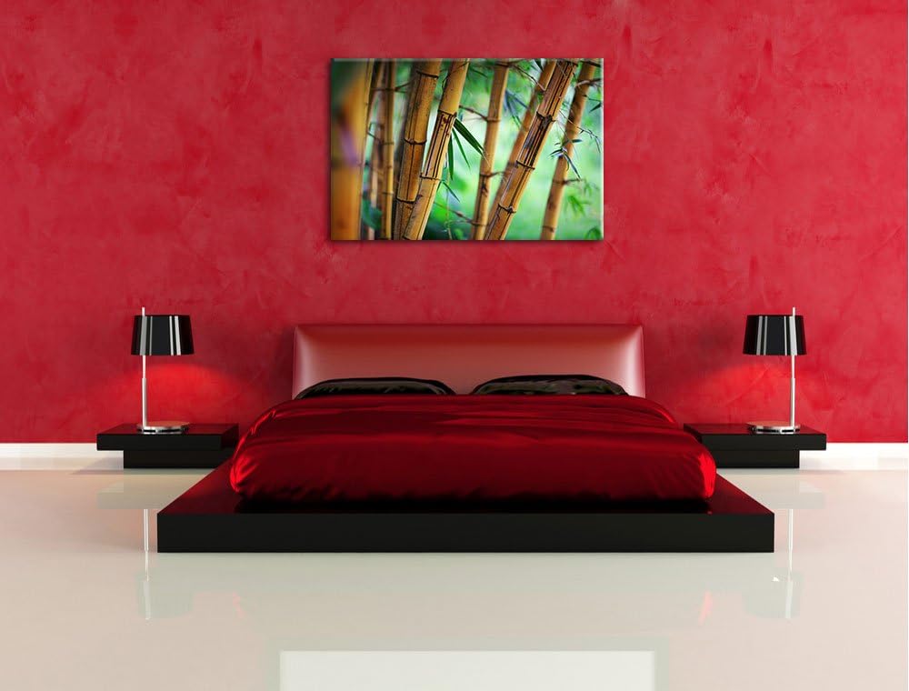 Alter Bambus Wald Format: 100x70 auf Leinwand, XXL riesige Bilder fertig gerahmt mit Keilrahmen, Kun