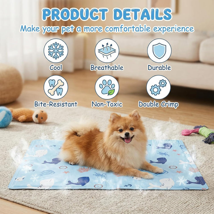 Ninonly Kühlmatte Hund 40X50cm Kühlmatte für Hunde Katze Haustier Eismatte Selbstkühlende mit Ungift