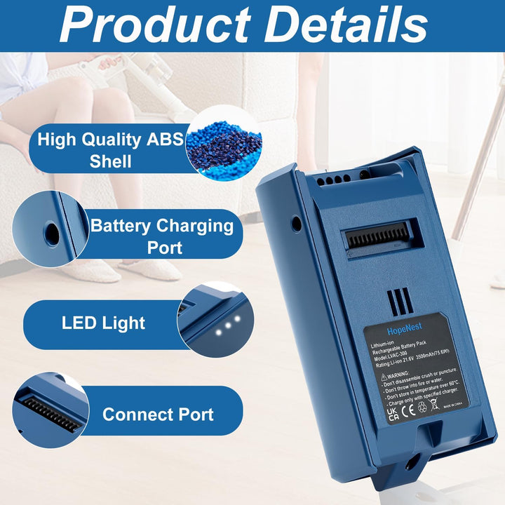 3500mAh Ersatzakku kompatibel mit LEVOIT LVAC-300 kabellosen Staubsauger