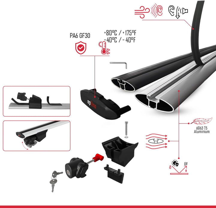 acpar Kompatibel mit VW Passat B8 Variant 2015-2023 Dachträger Hook Gepäckträger Relingträger mit Sc