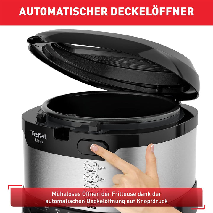 Tefal Uno M Fritteuse FF215D | 1600 Watt | Kapazität: 1 kg | Einstellbares Thermostat | Sichtfenster