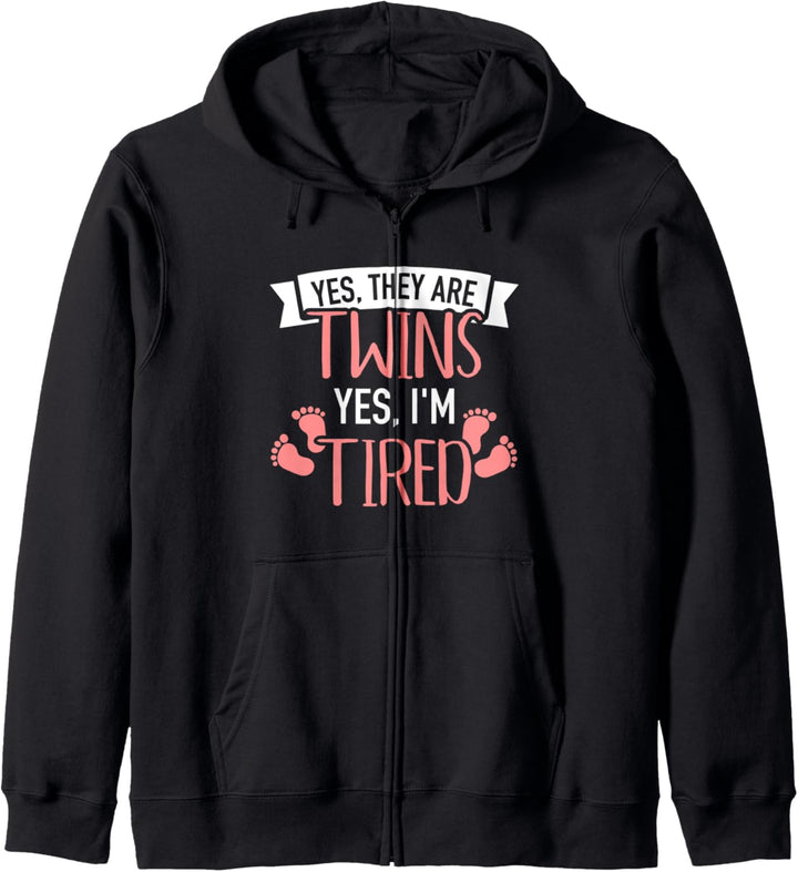 Zwillinge Mama Spruch müde Kapuzenjacke