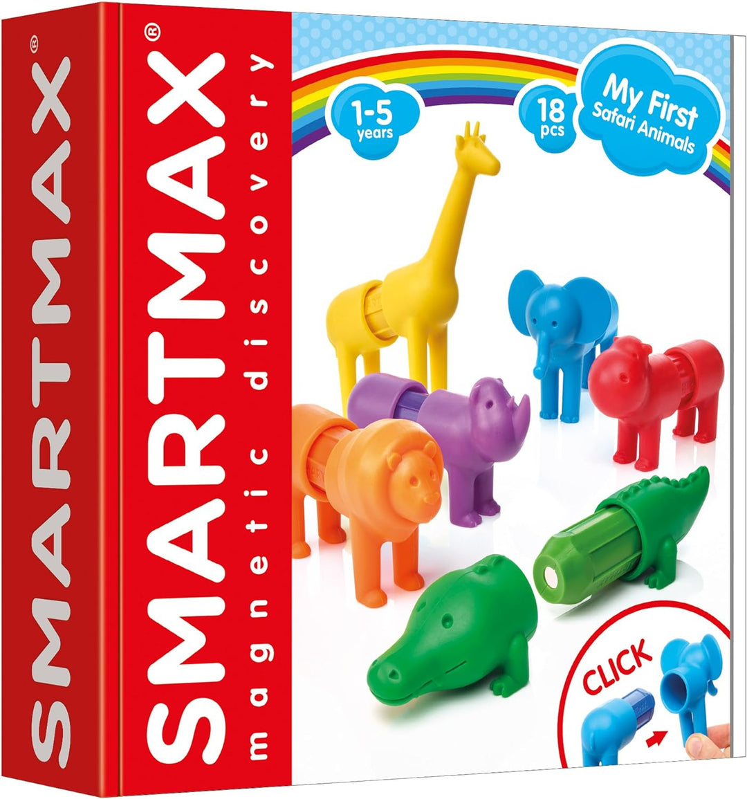 SmartMax - My First Safari Animals, Magnetic Discovery Play Set, 18 pieces, 1-5 Years Einzelbett, Ei
