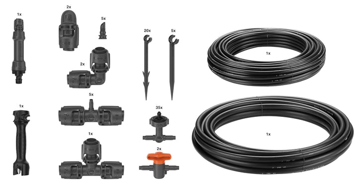 Gardena Micro-Drip-System Tropfbewässerung Set Hochbeet/Beet (35 Pflanzen): Starter-Set sofort einsa