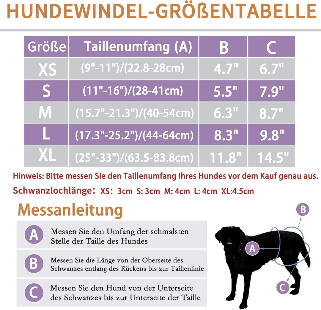 Demigreat Läufigkeitshose für Hündinnen 3 Stück XS, Hochsaugfähige und Damenbinden Hundewindeln für