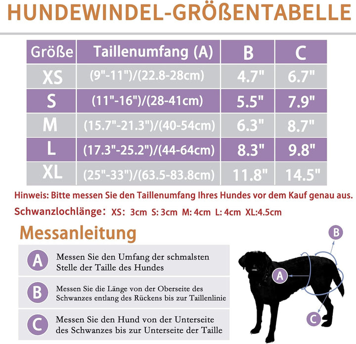 Demigreat Läufigkeitshose für Hündinnen 3 Stück S, Hochsaugfähige und Damenbinden Hundewindeln für H