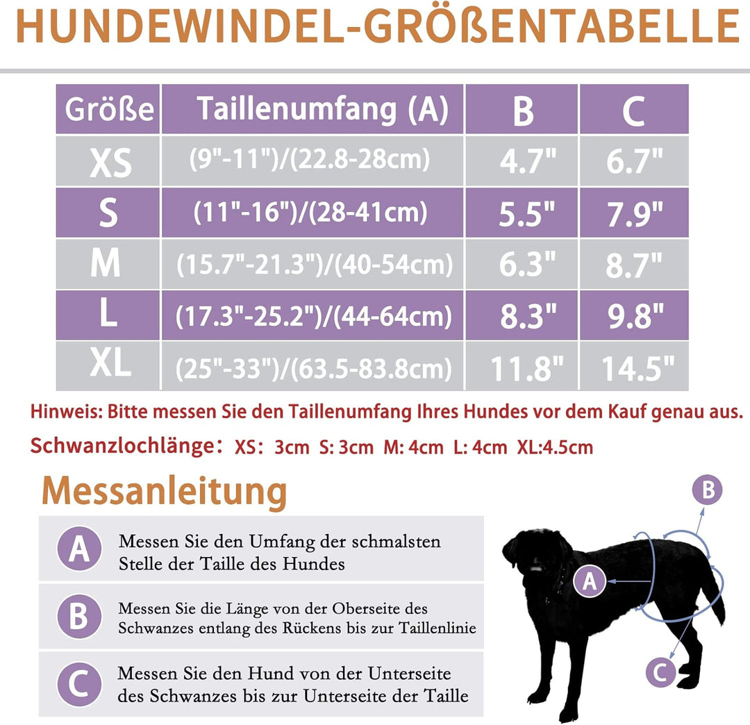 Demigreat Läufigkeitshose für Hündinnen 3 Stück M, Hochsaugfähige und Damenbinden Hundewindeln für H