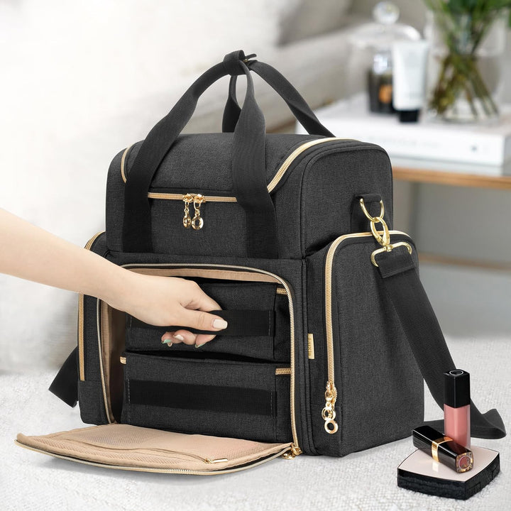 Luxja Kulturtasche Damen, Make Up Organizer Tasche, Kosmetikkofffer für Make up, Kosmetiktasche zum