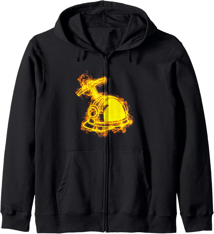 Feuer Bergbau Ausrüstung Flammen Kohle Bergmann Kapuzenjacke