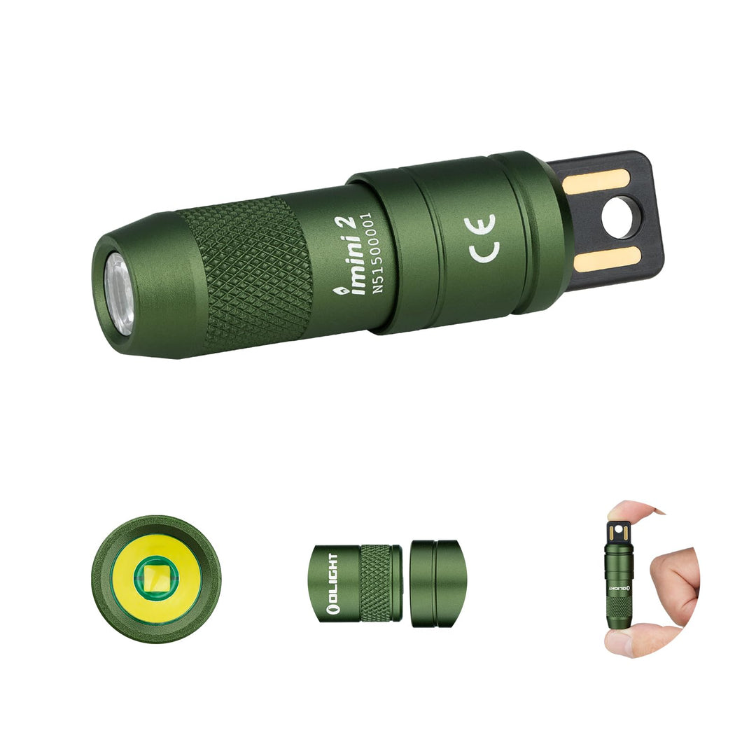 OLIGHT iMini 2 Mini LED USB-Aufladbare Taschenlampe Schlüsselhänger mit magnetischen Basis,50LM und1