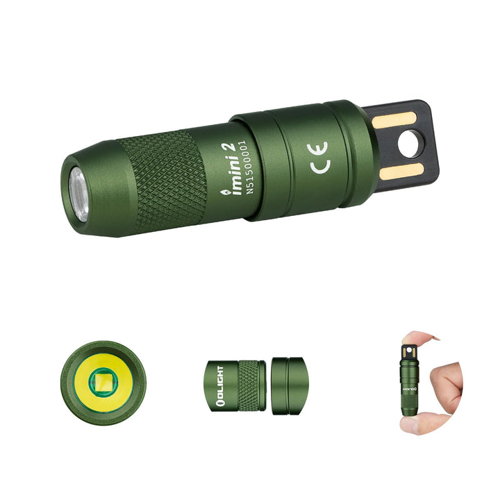 OLIGHT iMini 2 Mini LED USB-Aufladbare Taschenlampe Schlüsselhänger mit magnetischen Basis,50LM und1