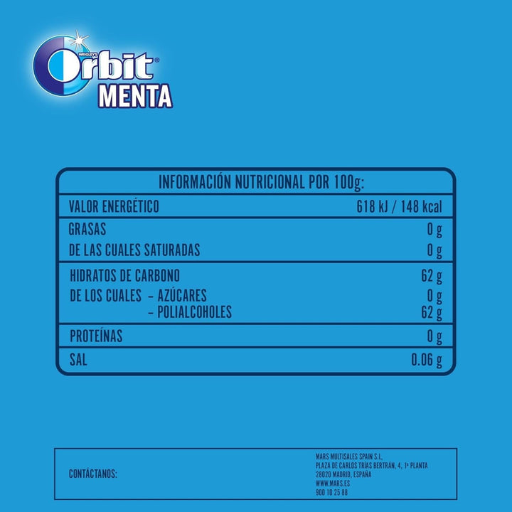 ORBIT OHNE ZUCKER KAUGUMMIS MINT