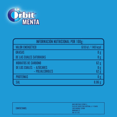 ORBIT OHNE ZUCKER KAUGUMMIS MINT