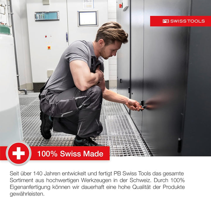 PB Swiss Tools Universal Schaltschrankschlüssel PB 900 V01 | 100% Swiss Made | Kompakter 9-in-1 Univ