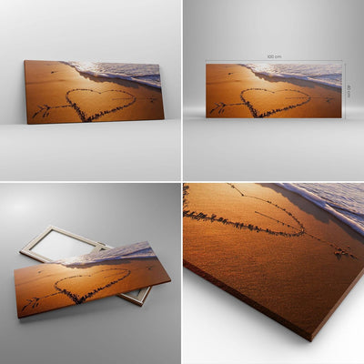 Panorama Bilder auf Leinwand 100x40cm Leinwandbild Sommer Meer Sand Strand Gross Wanddeko Bild Schla