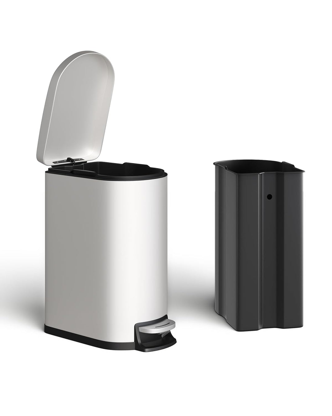 GarveeHome 50 Liter- und 10 Liter-Metallmülleimer-Set, rostfreier Küchen Mülleimer mit Deckel, pedal