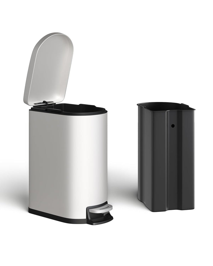 GarveeHome 50 Liter- und 10 Liter-Metallmülleimer-Set, rostfreier Küchen Mülleimer mit Deckel, pedal