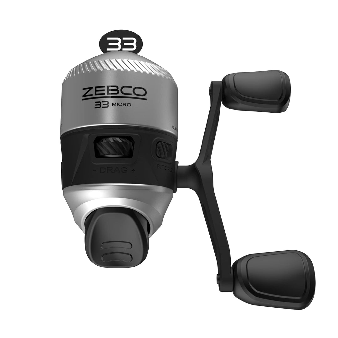 Zebco 33 Micro Spincast Angelrolle, Grösse 10 Rolle, wechselbare Rechts- oder Linkshänder-Apportieru