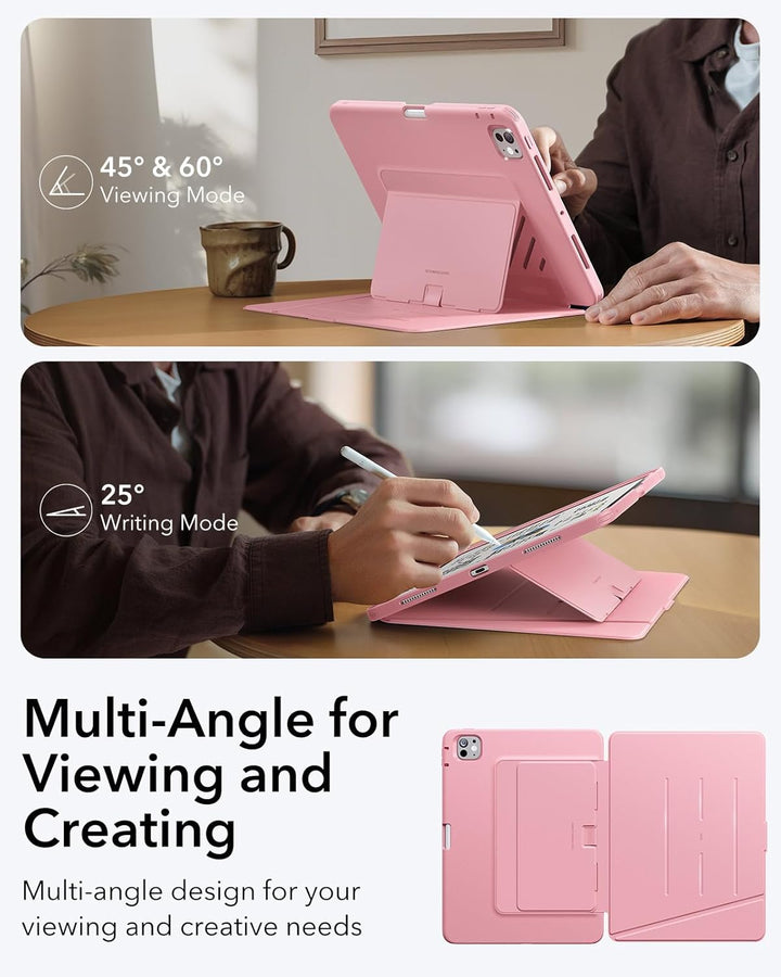ESR für iPad Pro 13 Zoll Hülle (M5/M4) 2025/2024, Vertikaler Ständer, Multi-Winkel, Ultra-stabile Hü