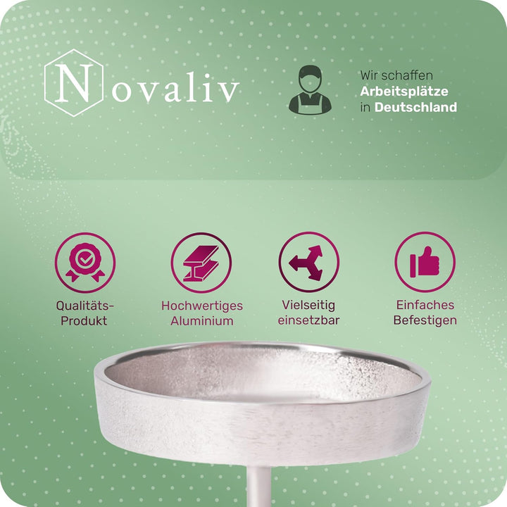 Novaliv 4X Kerzenpick Alu Flach 8,5 cm Kerzenhalter für Adventskranz Kerzenpin Weihnachtskranz, 4