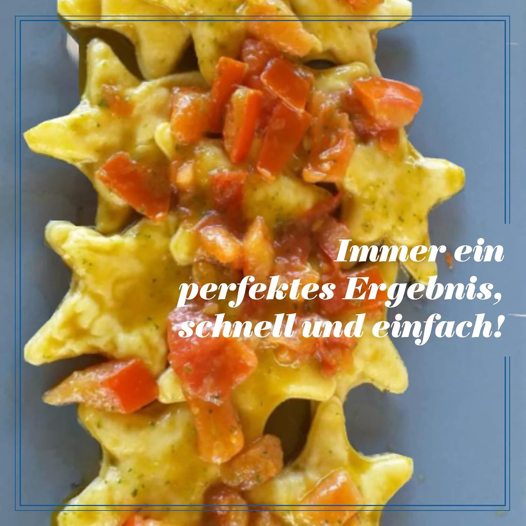 LA GONDOLA Professionelle Ravioli Stempel STELLA (Sternförmchen) aus Messing mit Naturholzgriff -For