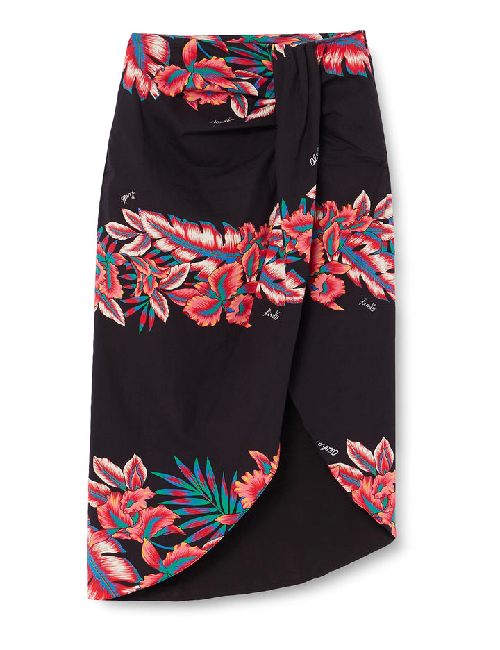 Pinko Damen Girevole Gonna Popeline Stampa Rock 44 Zr3_mult.nero/Rosso, 44 Zr3_mult.nero/Rosso