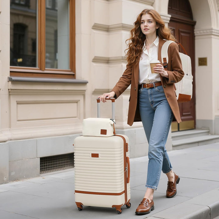 COOLIFE Koffer Trolley Koffer Reisekoffer von ABS Hartschalen Trolley 4 Rollen TSA-Schloss Der Koffe