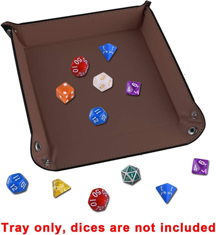 SIQUK 6 Stück Würfelteller aus PU-Leder zum Zusammenklappen Würfelbrett für Würfelspiele wie RPG, DN