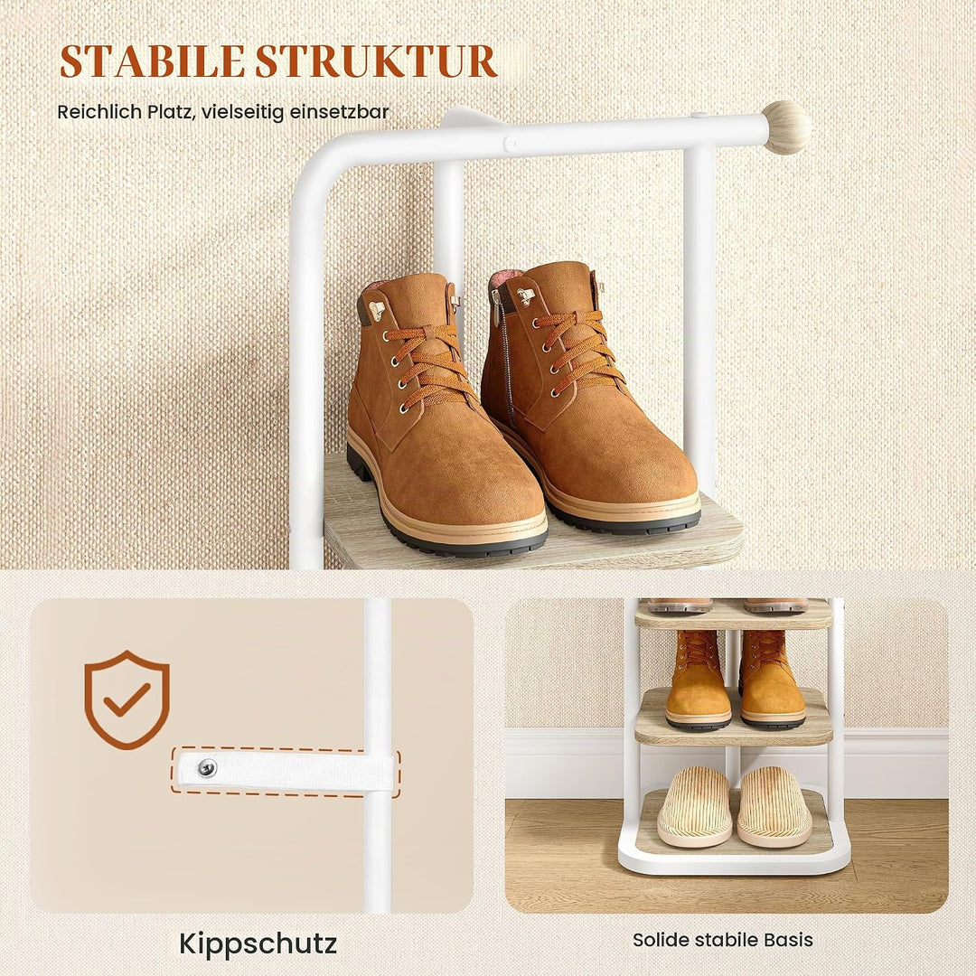 Schuhregal, 10-Stockige Schuhablage Schmal, Vertikales Schuhregal, Verstellbar Ablage, für Eingangsb