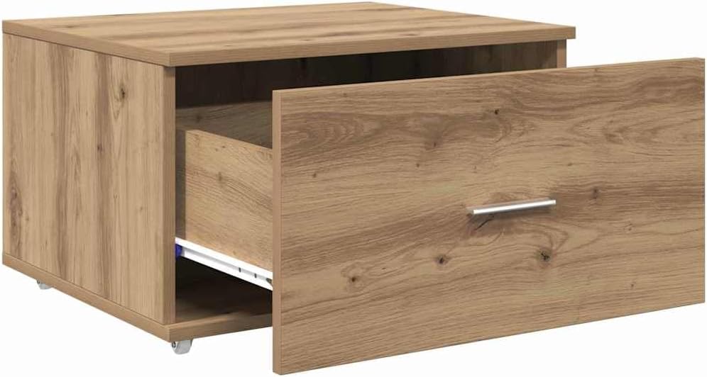 vidaXL Schubladenschrank Mit Rad Artisan-Eiche 55 x 45 x 31 cm, Grosszügiger Stauraum, moderner rech