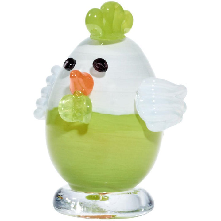 CRISTALICA Glasfigur Küken grün/weiss 10,5cm